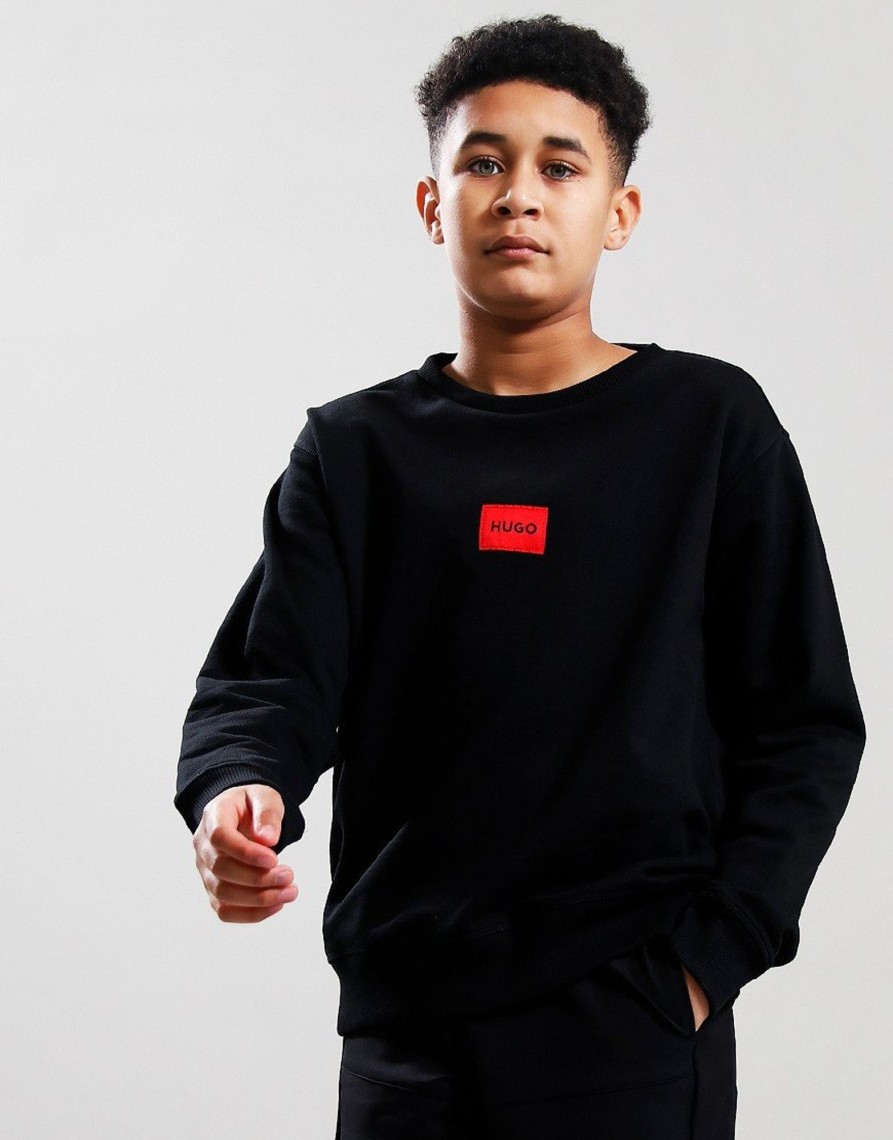 Clothing BOSS Kids Sweats | Hugo Kids Box Logo Crew Sweat Black (10Yr)