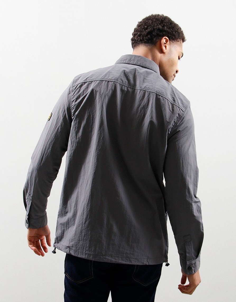 Clothing Barbour International Overshirts | Barbour International Cadwell Overshirt Slate Grey (S)