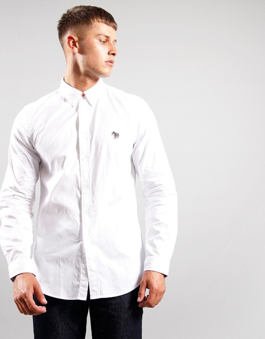 Clothing Paul Smith Shirts | Paul Smith Tailored-Fit Long Sleeve Shirt White (S)