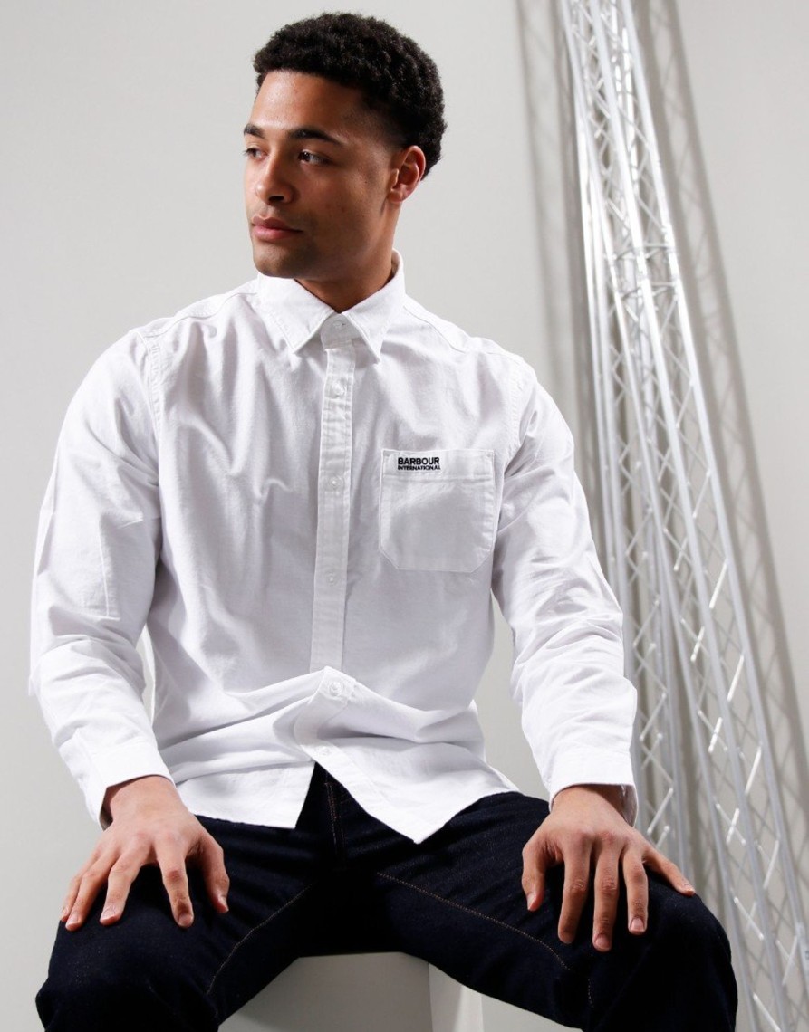 Clothing Barbour International Shirts | Barbour International Kinetic Shirt White (S)