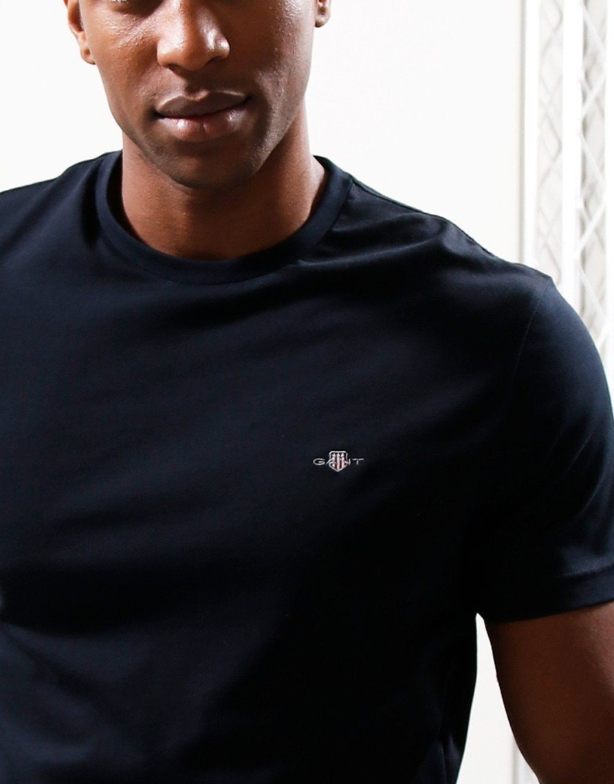 Clothing GANT T-Shirts | Gant Shield Short Sleeve T-Shirt Black (S)