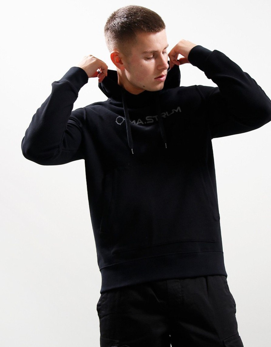 Clothing MA.Strum Sweats | Ma.Strum Chest Print Hoodie Black (S)