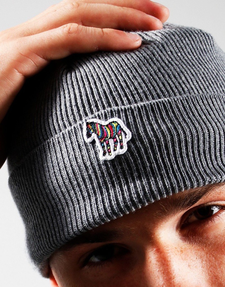 Accessories Paul Smith | Paul Smith Ribbed Zebra Beanie Slate (O/S)