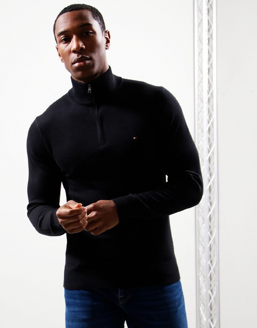 Clothing Tommy Hilfiger Knitwear | Tommy Hilfiger Cashmere Zip Sweat Black (S)