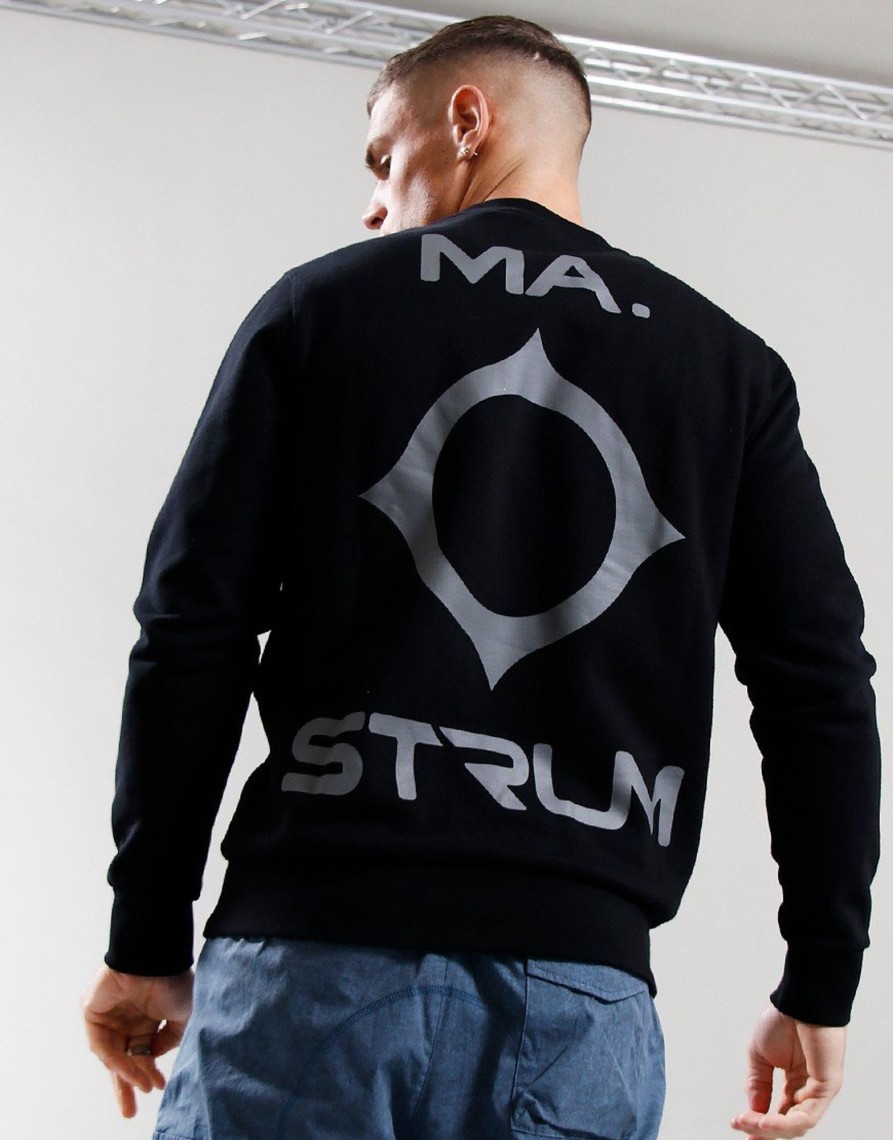 Clothing MA.Strum Sweats | Ma.Strum Back Logo Crew Sweat Jet Black (S)