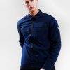 Clothing Sandbanks Overshirts | Sandbanks Garbadine Zip Overshirt Navy (M)