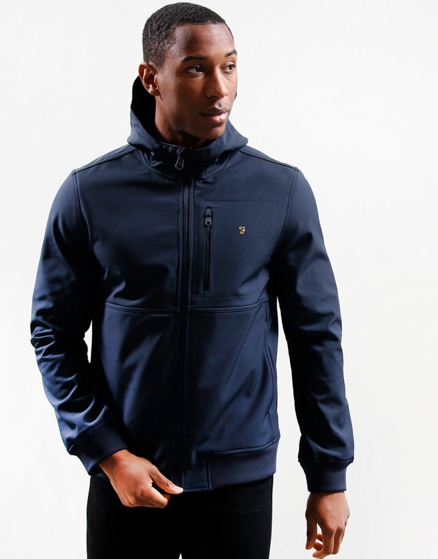 Clothing Farah Jackets & Coats | Farah Rudd Softshell Jacket True Navy (S)