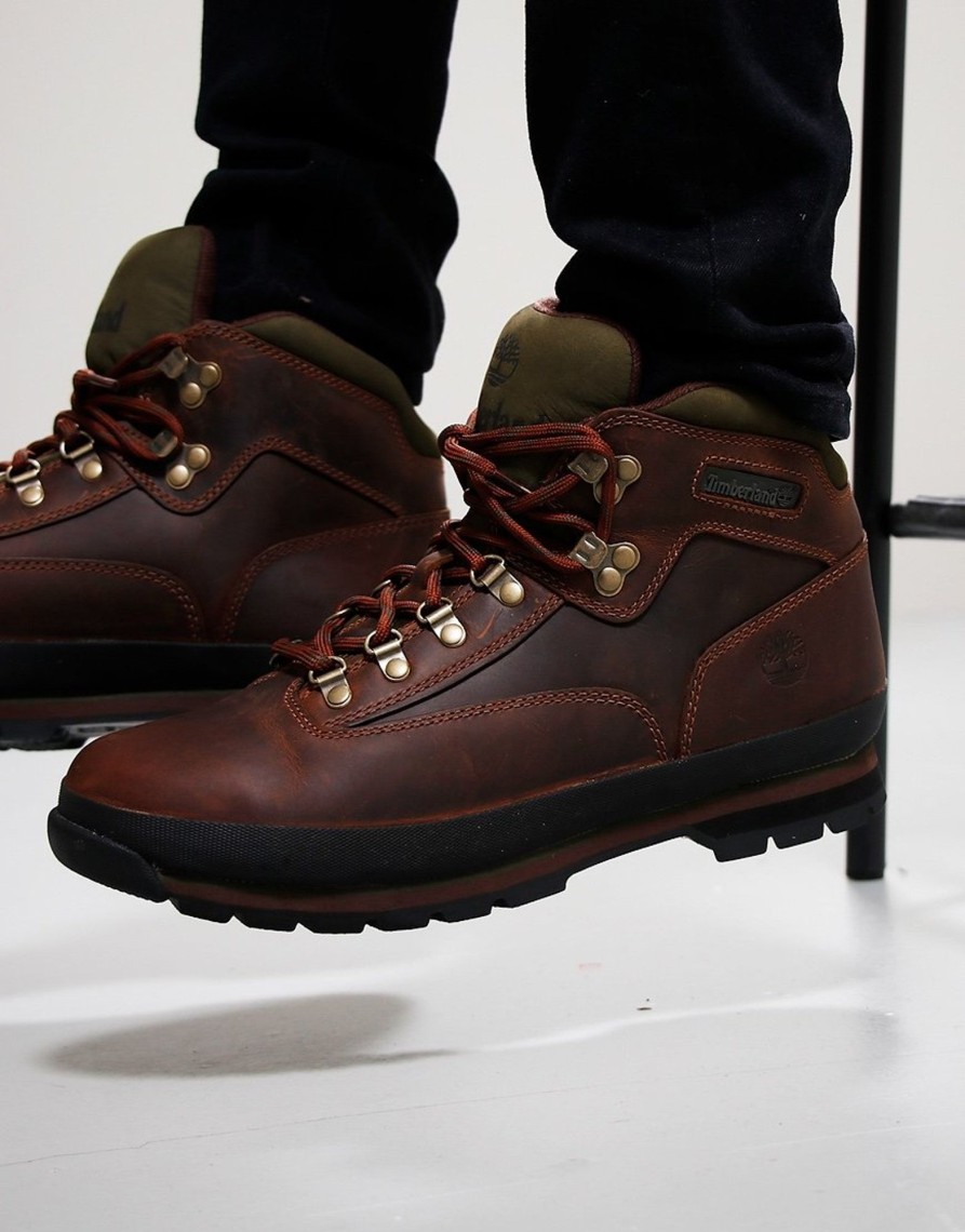 Footwear Timberland | Timberland Euro Hiker Leather Mid Brown/Full Grain (Uk7)