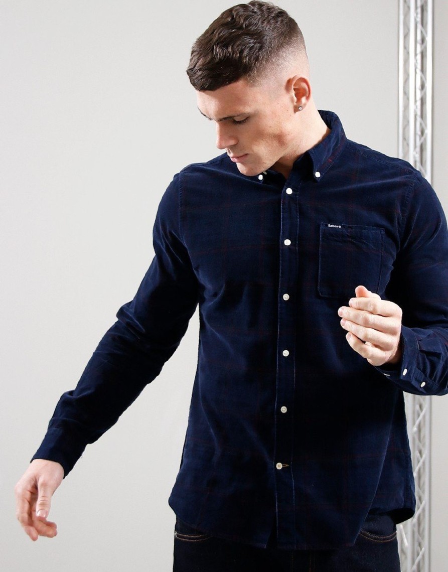 Clothing Barbour Shirts | Barbolur Southfield Tailored Fit Navy (S)