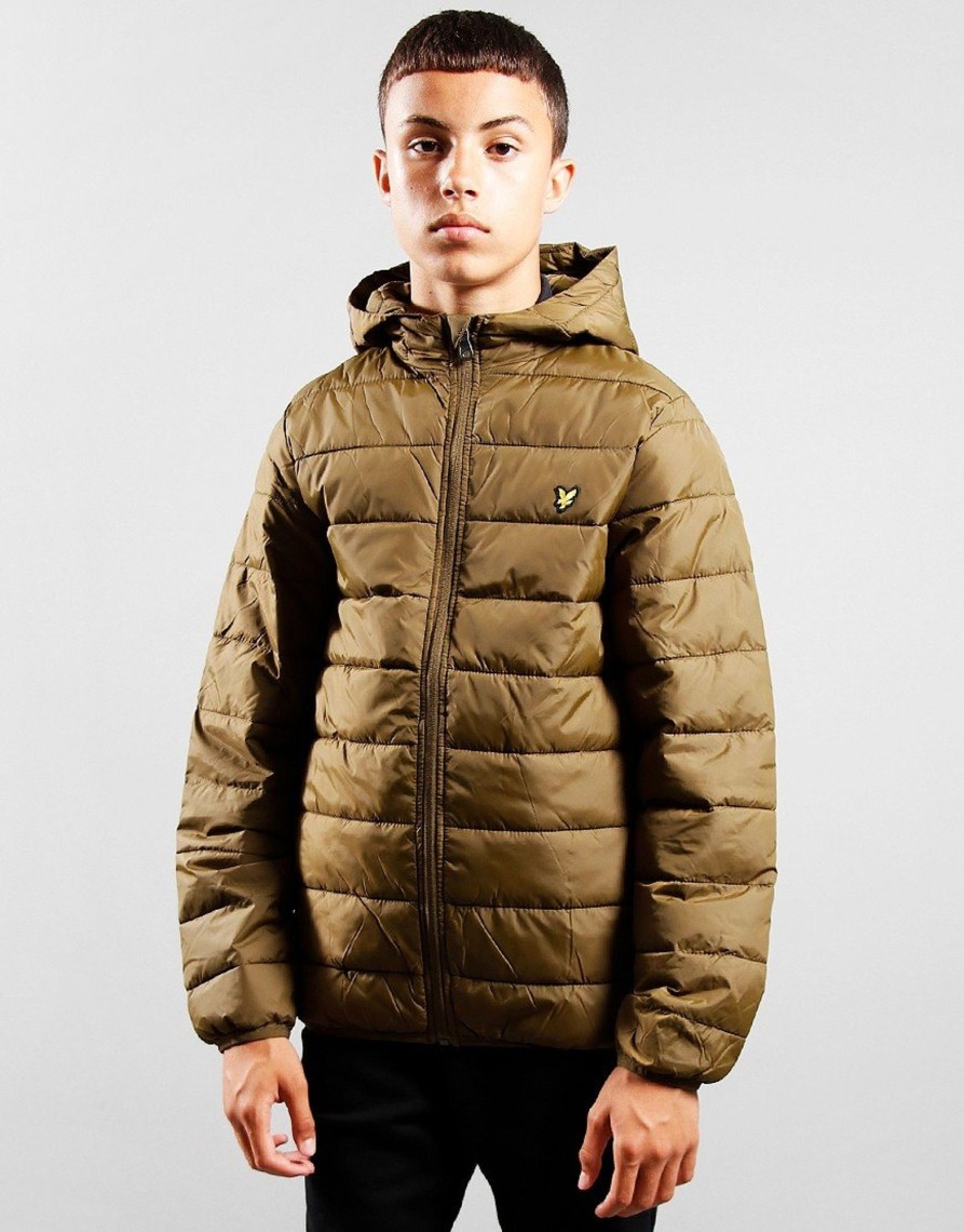 Clothing Lyle & Scott Junior Jackets & Coats | Lyle & Scott Junior Puffa Jacket Olive (3/4Yr)