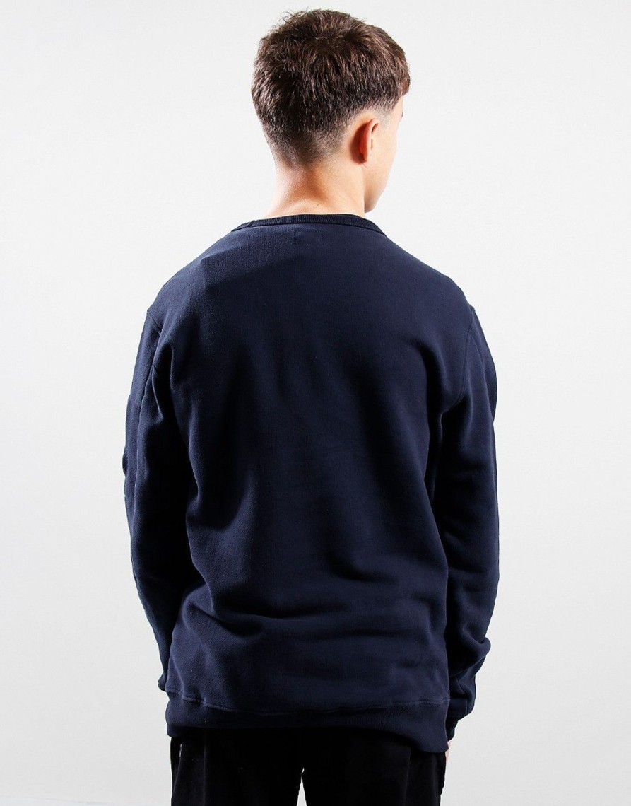 Clothing C.P. Company Undersixteen Sweats | C.P. Company Kids Basic Fleece Crew Neck Sweat Total Eclipse (4Yr)