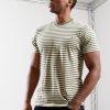 Clothing Barbour T-Shirts | Barbour Biltin Stripe T-Shirt Burnt Olive (S)