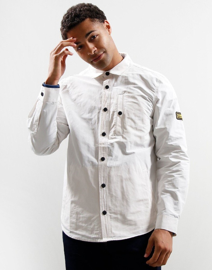 Clothing Barbour International Jackets & Coats | Barbour International Link Overshirt Whisper White (S)