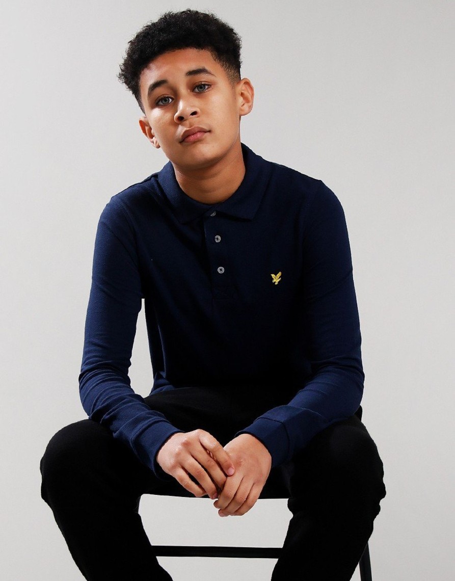 Clothing Lyle & Scott Polo Shirts | Lyle & Scott Junior Long Sleeve Polo Shirt Navy Blazer (12/13Yr)