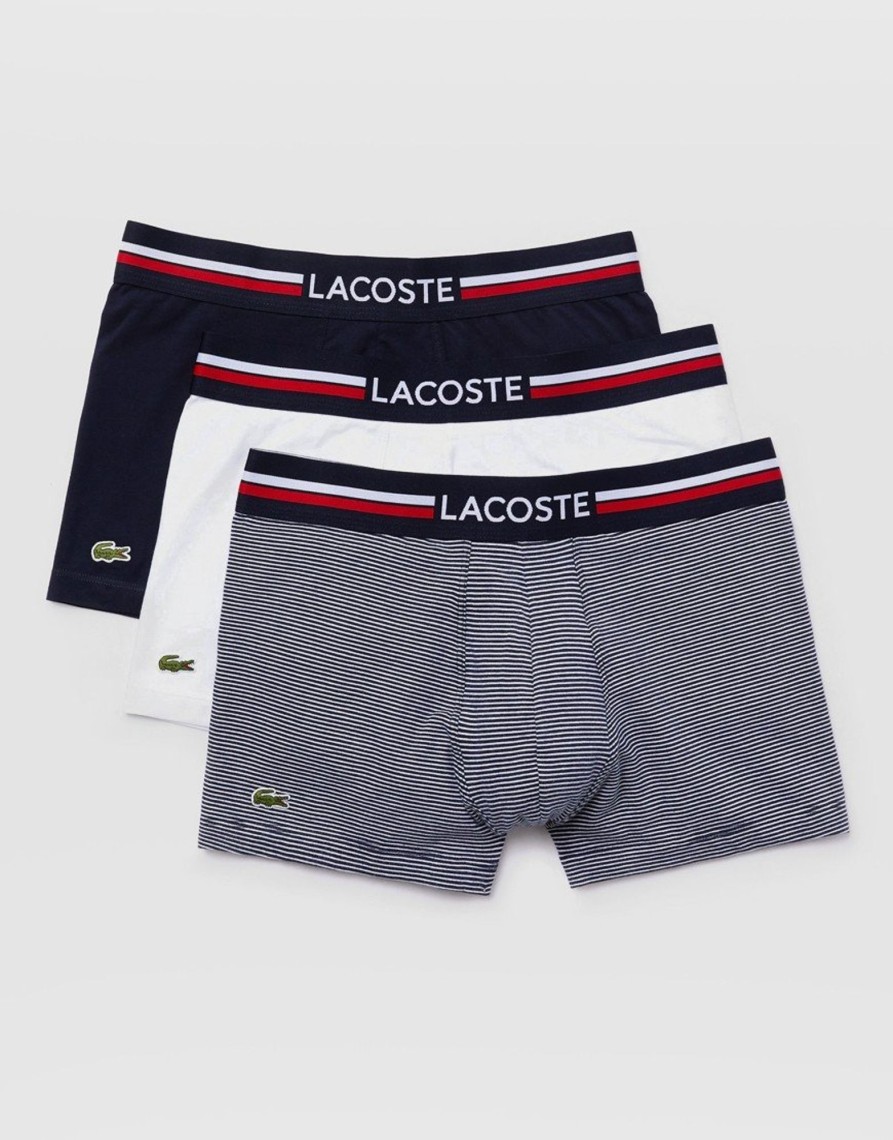 Accessories Lacoste | Lacoste 3 Pack Boxers Navy/White (S)