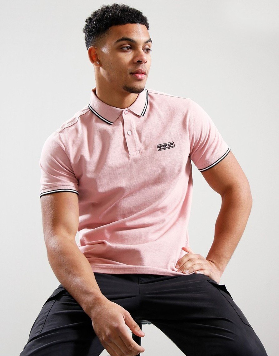 Clothing Barbour International Polo Shirts | Barbour International Evan Polo Shirt Pink (S)