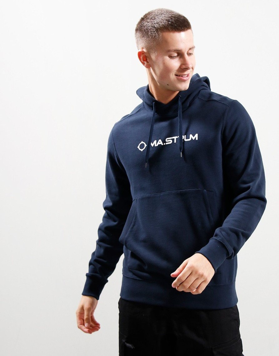 Clothing MA.Strum Sweats | Ma.Strum Chest Print Hoodie Ink Navy (S)