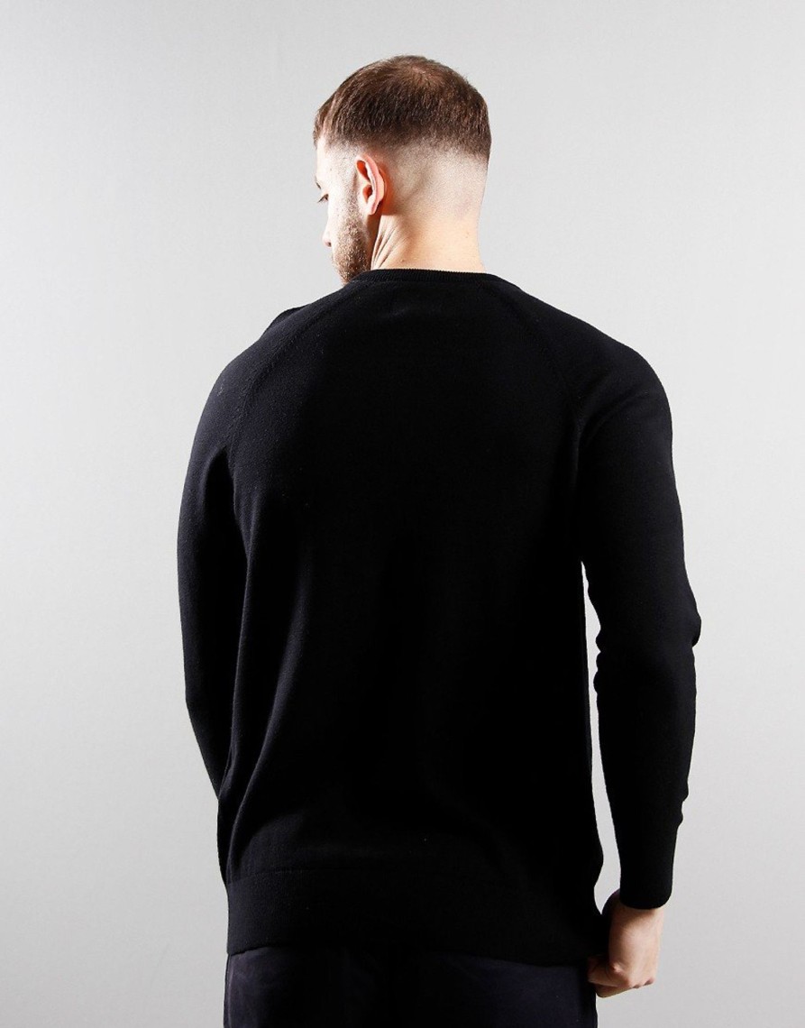 Clothing Barbour International Knitwear | Barbour International Cotton Crew Neck Knit Black (S)