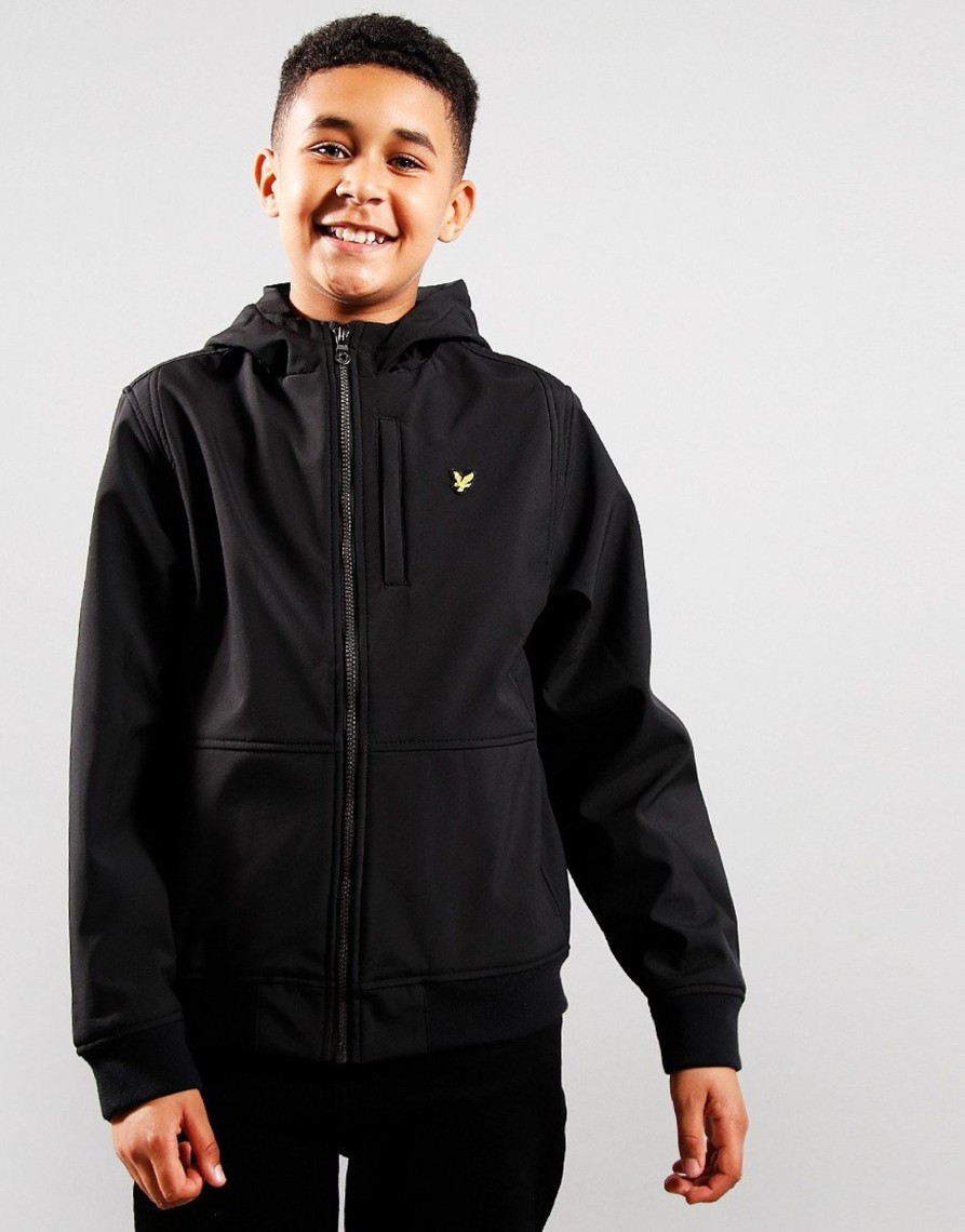 Clothing Lyle & Scott Junior Jackets & Coats | Lyle & Scott Junior Soft Shell Jacket Black (3/4Yr)