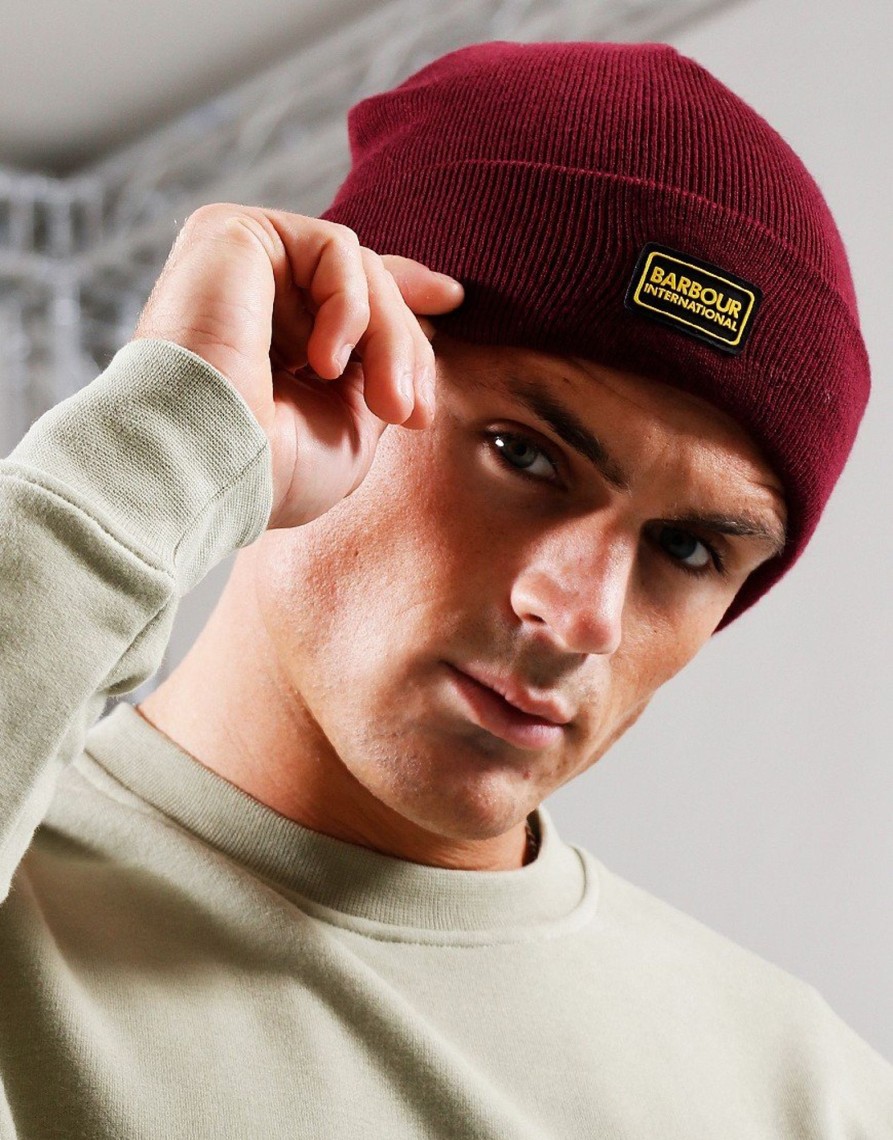 Accessories Barbour | Barbour International Sensor Legacy Beanie Bordeaux (O/S)