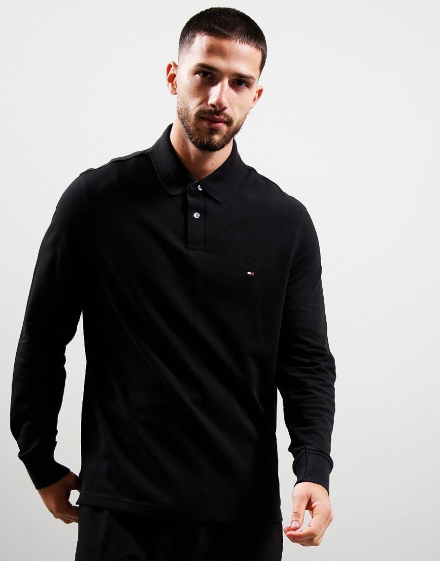 Clothing Tommy Hilfiger Polo Shirts | Tommy Hilfiger 1985 Long Sleeve Polo Shirt Black (S)