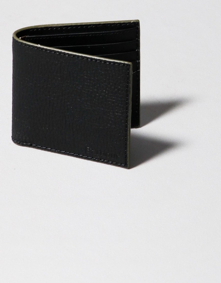 Accessories Barbour | Barbour Grain Leather Billfold Wallet Black (O/S)