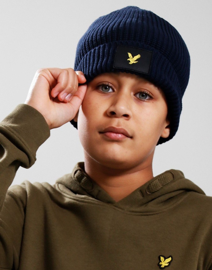 Accessories Lyle & Scott Junior | Lyle & Scott Junior Chunky Rib Beanie Navy (O/S)