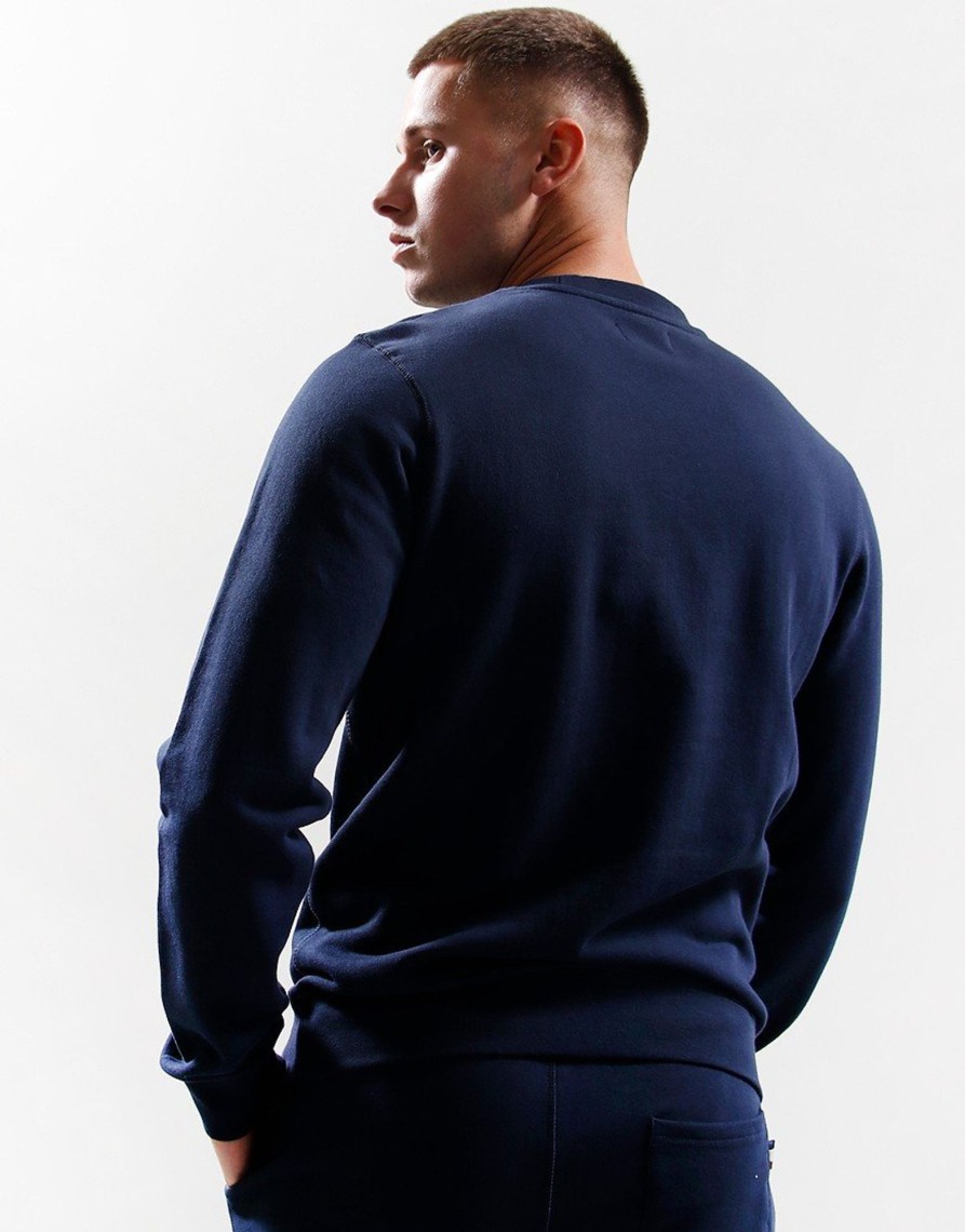 Clothing Aquascutum Sweats | Aquascutum Small Logo Crew Sweat Navy (S)