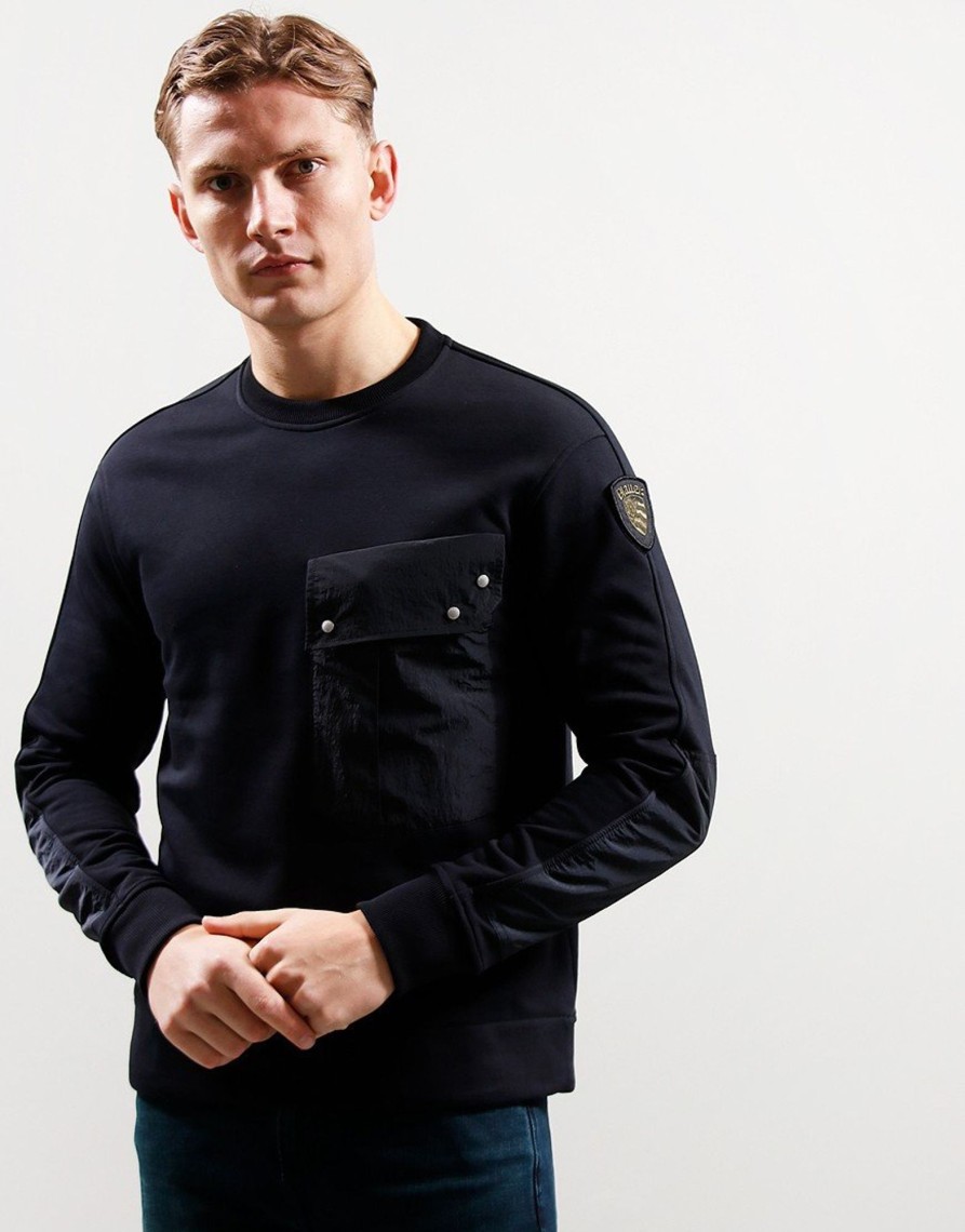 Clothing Blauer Sweats | Blauer Felpa Girocollo Sweat Black (M)