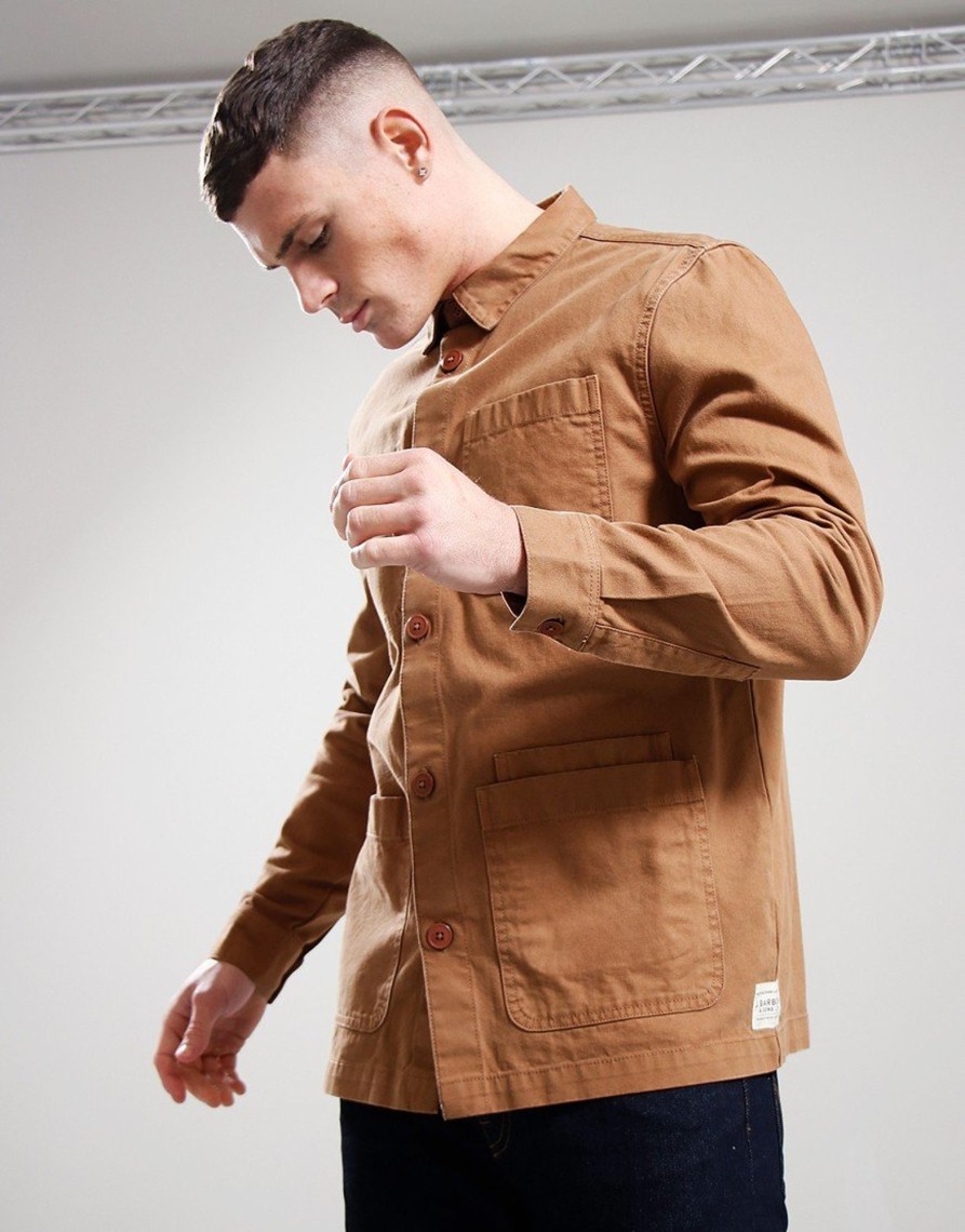 Clothing Barbour Overshirts | Barbour Chester Overshirt Sandstone (M)