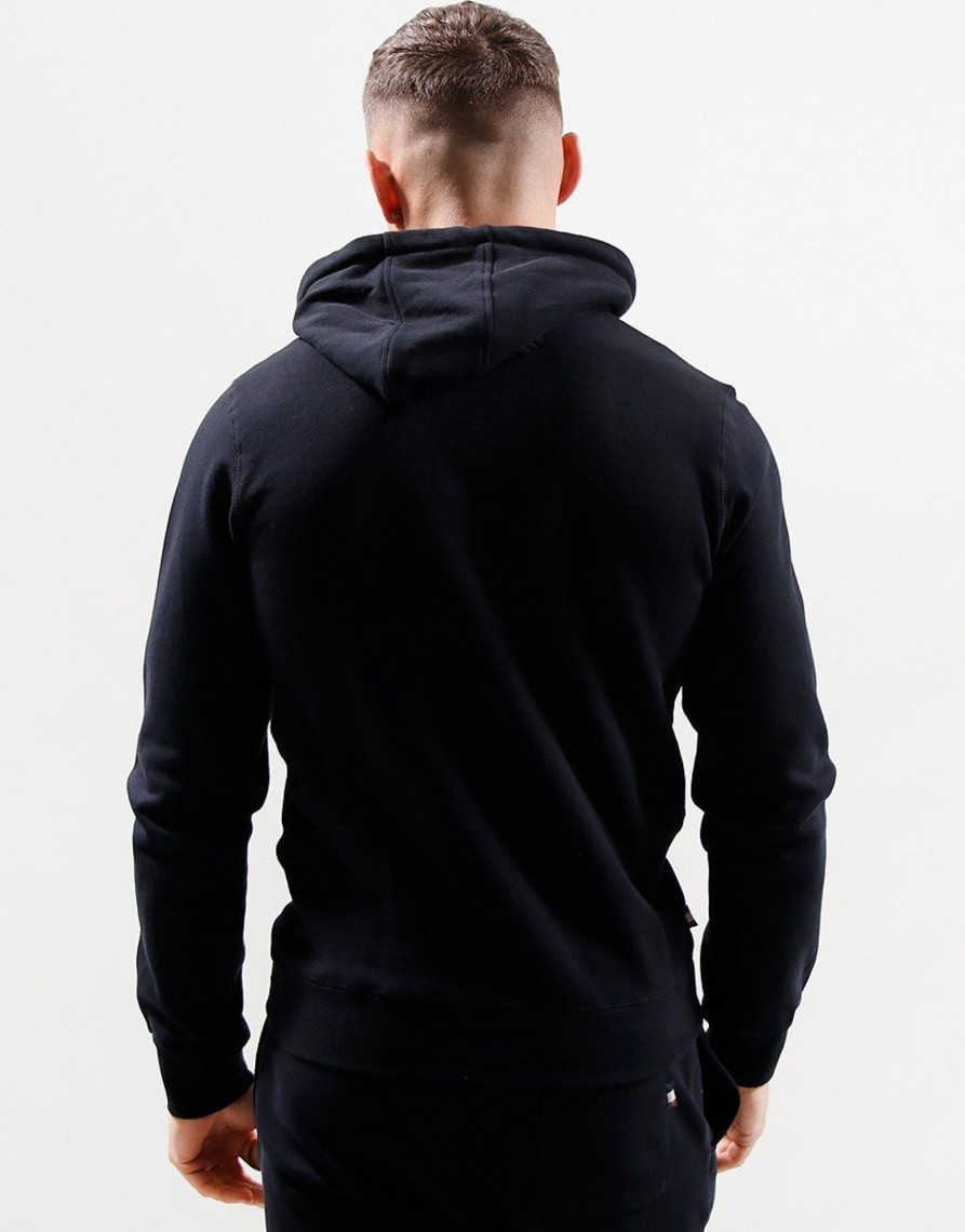 Clothing Aquascutum Sweats | Aquascutum Large Logo Hoodie Black (S)