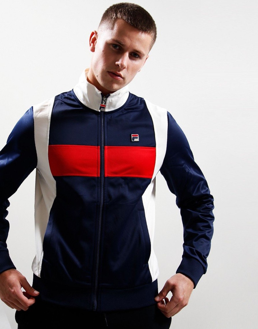 Clothing Fila Vintage Track Tops | Fila Vintage Andre Track Top Navy/Gardenia (S)