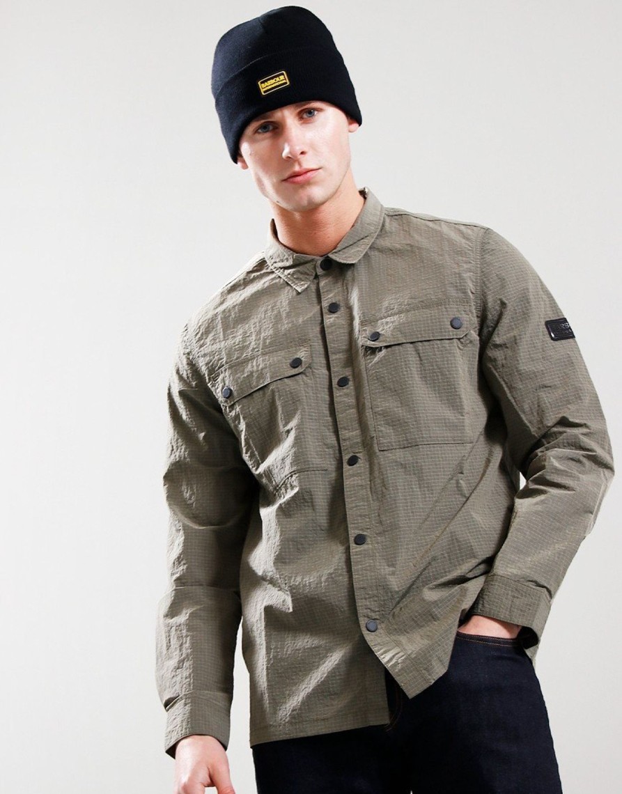 Clothing Barbour International Overshirts | Barbour International Spencer Overshirt Dark Mushroom (S)