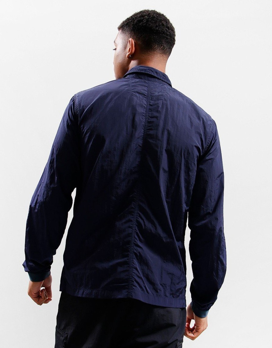 Clothing Marshall Artist Overshirts | Marshall Artist Krinkle Nylon Pocket Overshirt Navy (Xs)