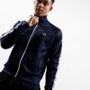 Clothing Fred Perry Track Tops | Fred Perry Tape Track Top Carbon Blue (S)