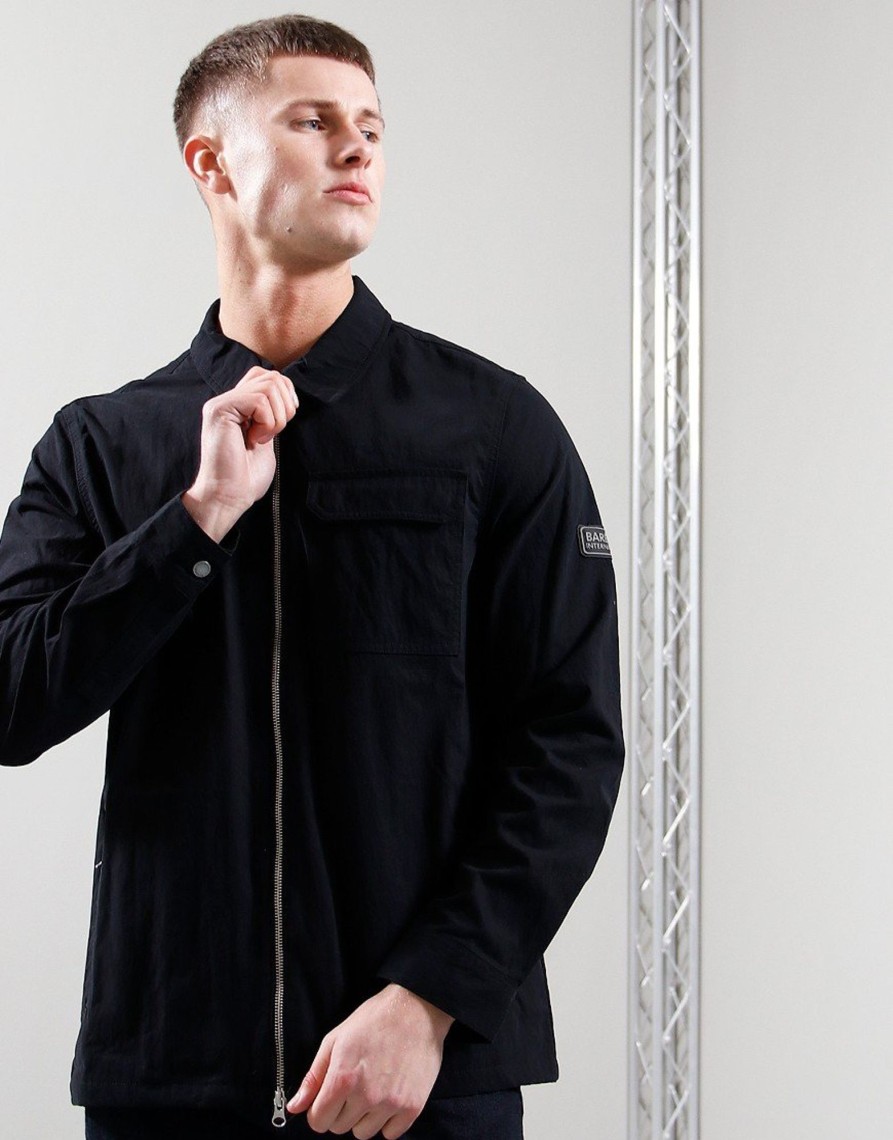 Clothing Barbour International Overshirts | Barbour International Dome Overshirt Black (S)