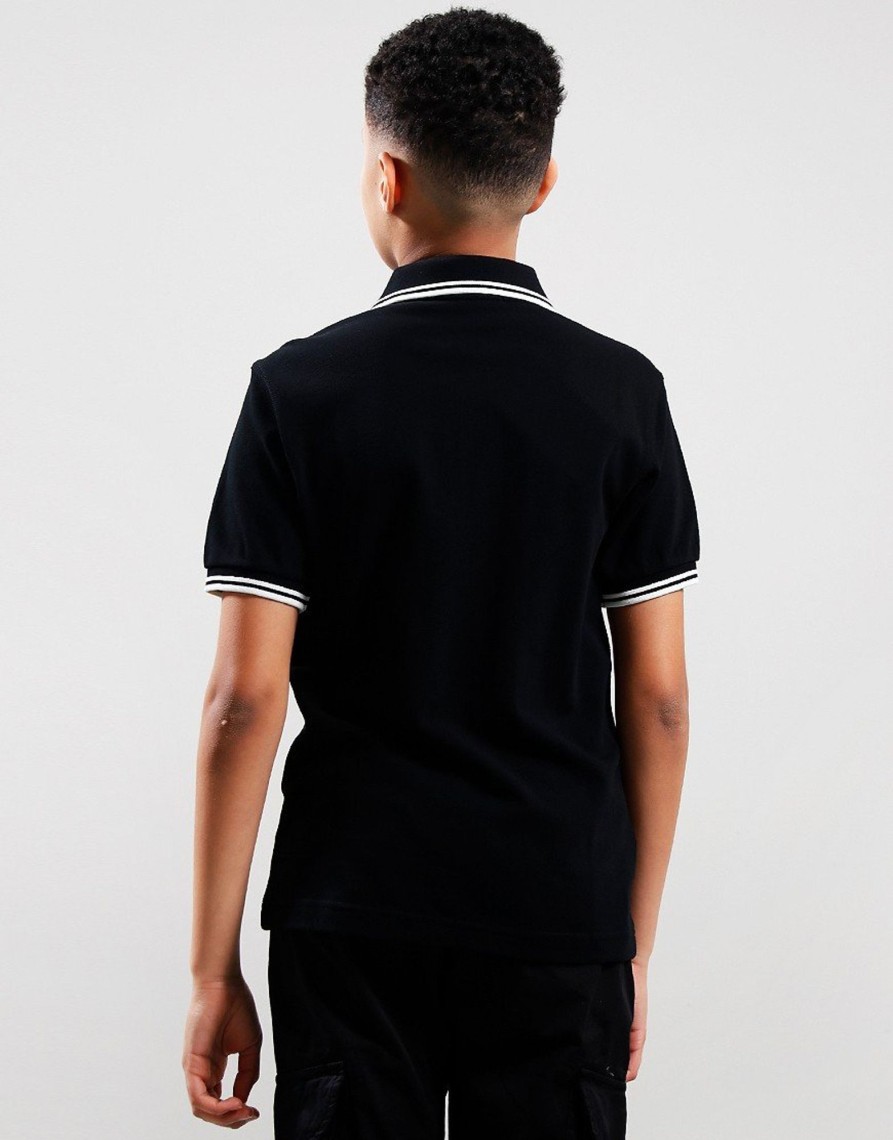 Clothing Fred Perry Polo Shirts | Fred Perry Kids Twin Tipped Polo Shirt Black (5/6Yr)