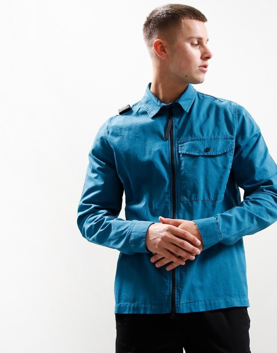 Clothing MA.Strum Overshirts | Ma.Strum Pd Full Zip Overshirt Storm Blue (S)