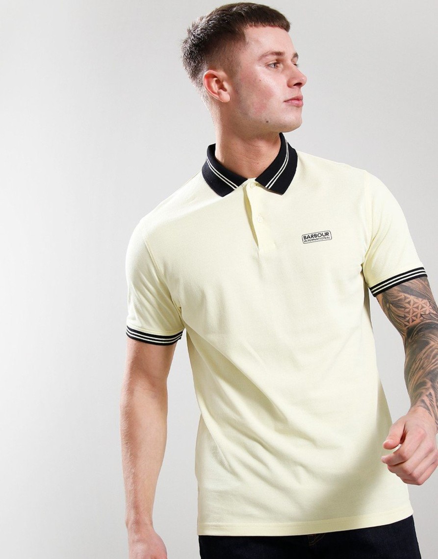 Clothing Barbour International Polo Shirts | Barbour International Tracker Polo Shirt Yellow (S)