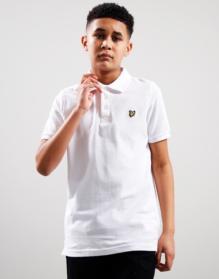 Clothing Lyle & Scott Junior Polo Shirts | Lyle & Scott Junior Classic Polo Shirt White (8/9Yr)