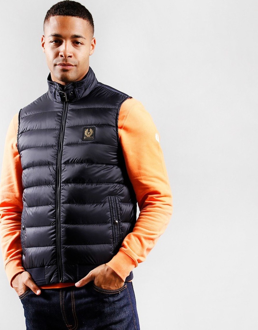 Clothing Belstaff Gilets | Belstaff Circuit Gilet Dark Ink (S)