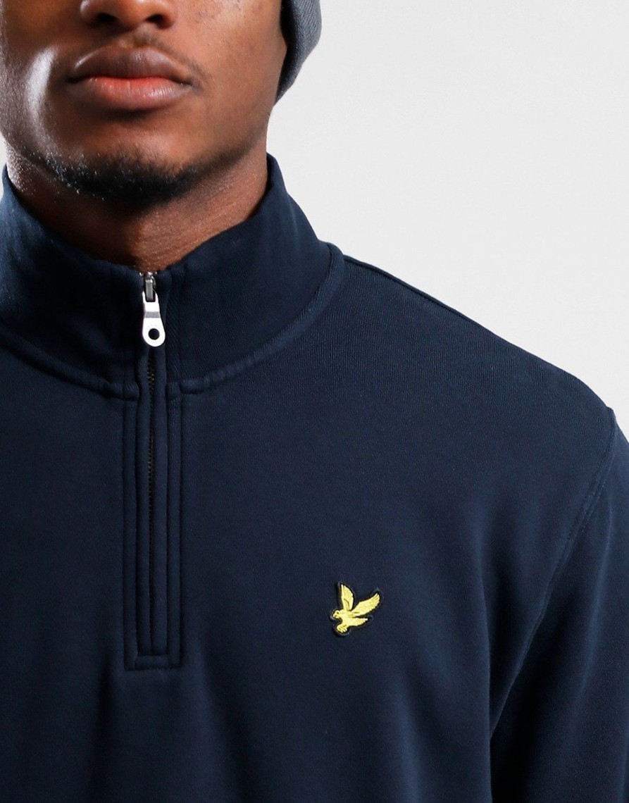 Clothing Lyle & Scott Sweats | Lyle & Scott Quarter Zip Sweat Dark Navy (S)