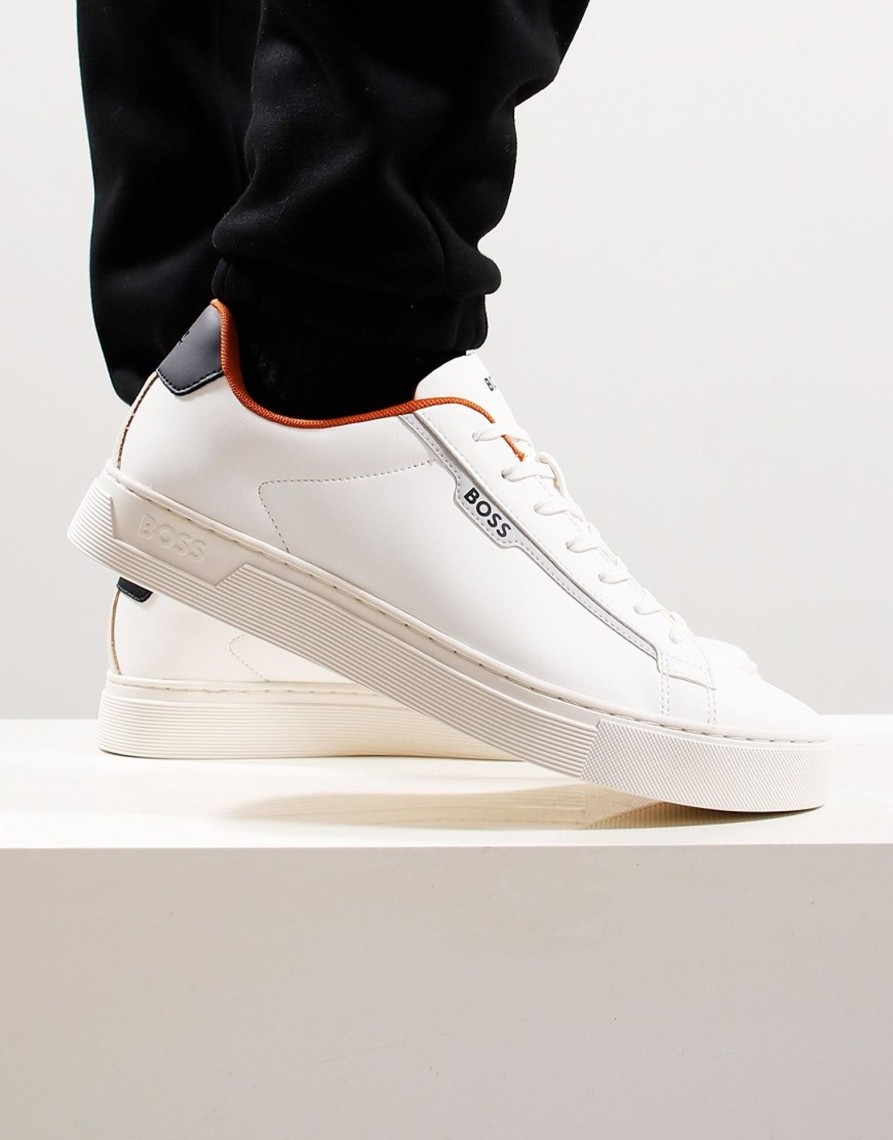 Footwear BOSS | Boss Rhys Tenn Trainers Open White (Uk7)