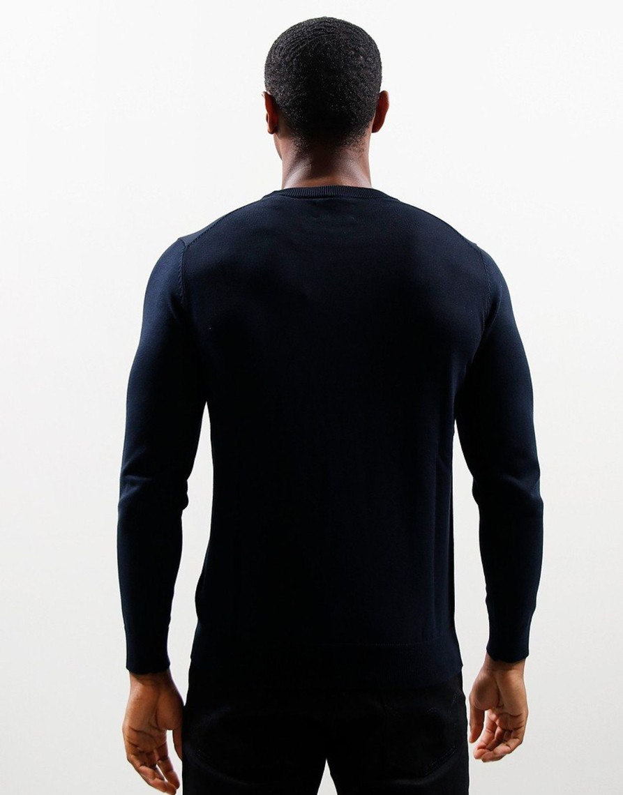 Clothing GANT Knitwear | Gant Cotton C-Neck Knit Evening Blue (M)