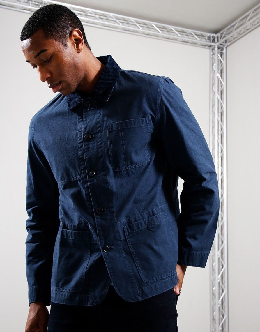 Clothing Barbour Overshirts | Barbour Chore Casual Overshirt Navy (M)