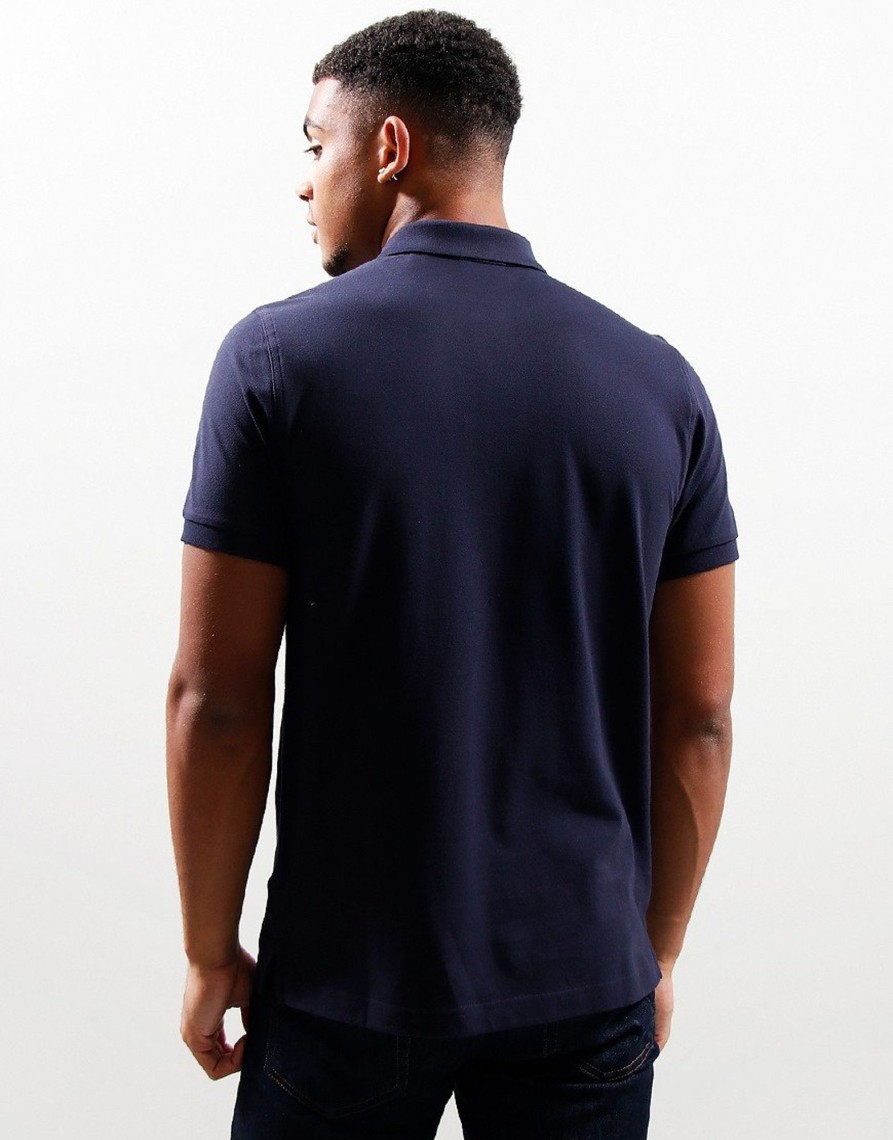 Clothing GANT Polo Shirts | Gant Regular Shield Pique Polo Shirt Evening Blue (S)