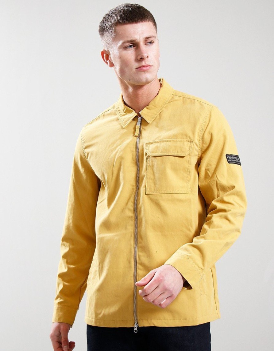 Clothing Barbour International Overshirts | Barbour International Dome Overshirt Mustard (S)