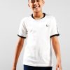 Clothing Fred Perry Kids T-Shirts | Fred Perry Kids Taped Ringer T-Shirt Snow White (5/6Yr)