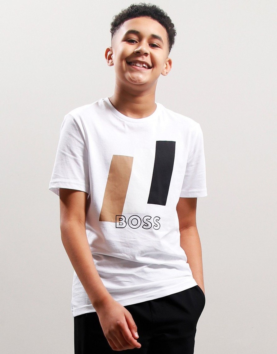 Clothing BOSS Kids T-Shirts | Boss Kids Graphic T-Shirt White (10Yr)