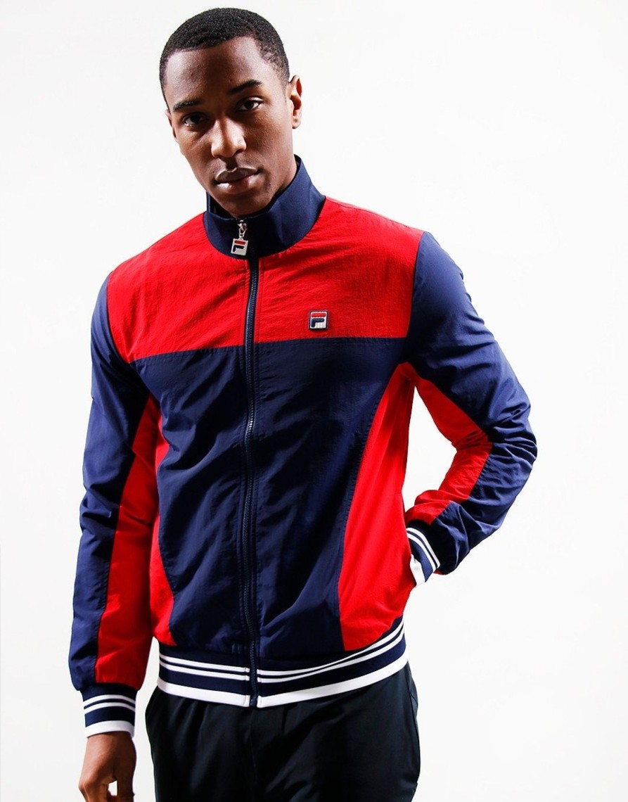 Clothing Fila Vintage Track Tops | Fila Vintage Alfonso Track Top Navy/Red (S)